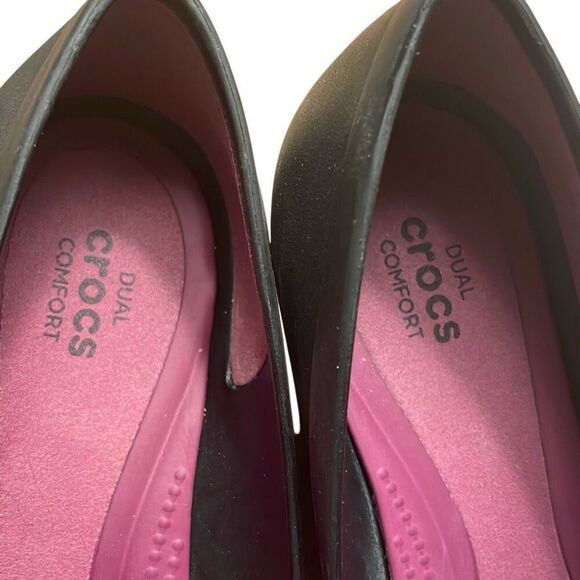 CROCS WOMEN'S LINA WEDGE ROUND TOE SLIP-ON PUMPS SIZE W7 - Picture 9 of 9